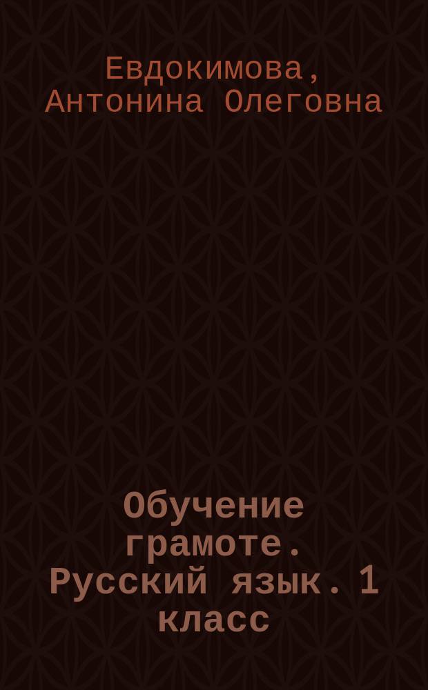 Обучение грамоте. Русский язык. 1 класс : тетрадь для проверочных работ : для учащихся общеобразовательных организаций