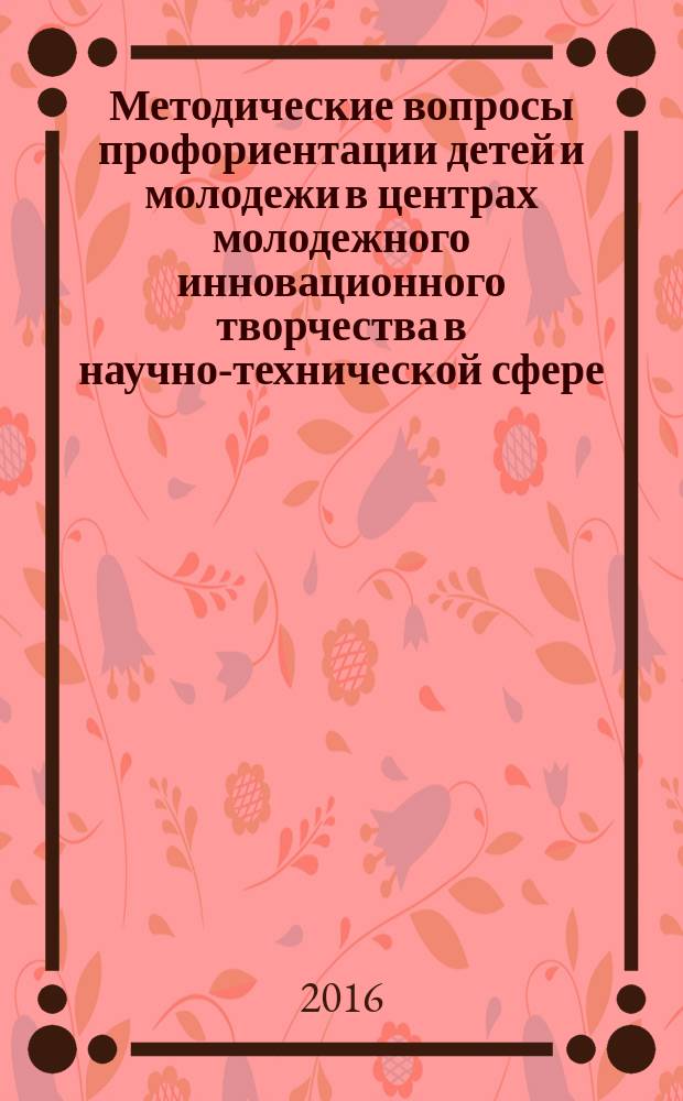 Методические вопросы профориентации детей и молодежи в центрах молодежного инновационного творчества в научно-технической сфере : методическое пособие