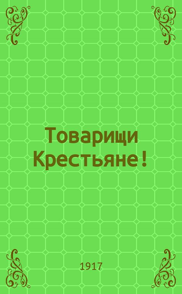 Товарищи Крестьяне! : листовка
