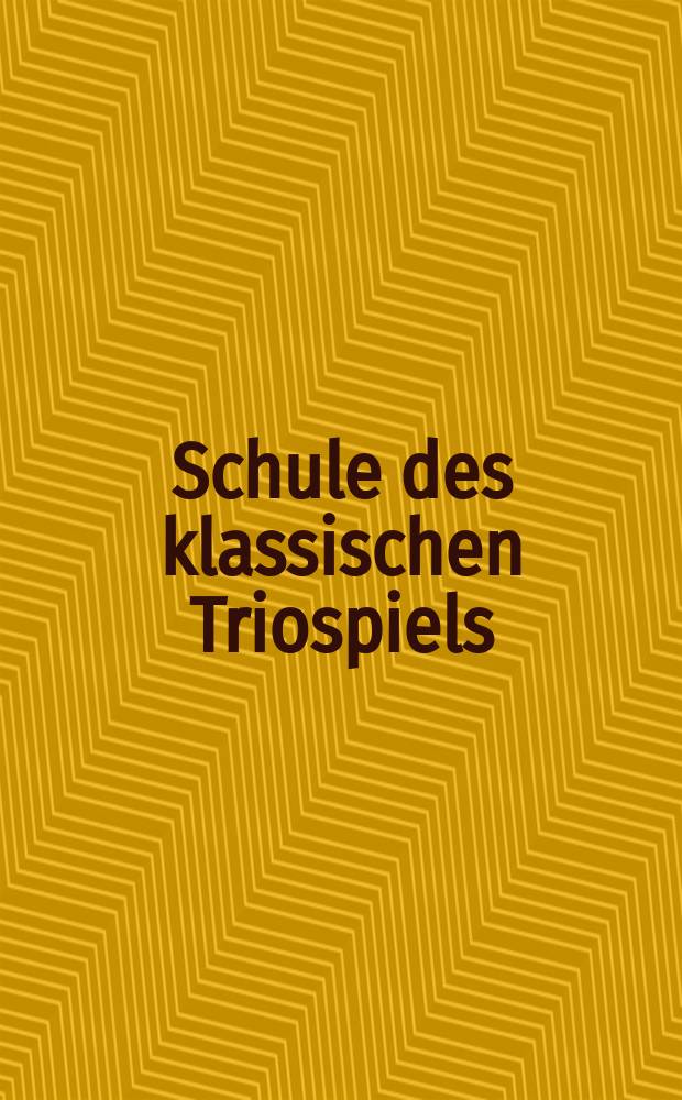 Schule des klassischen Triospiels : 15 Orgeltrios von Schlick, Buxtehude, Pachelbel, Böhm, Walther, Bach, Krebs, Homilius, Brahms und Reger als Vorschule zu den 6 Sonaten J. S. Bachs, 1512-1900