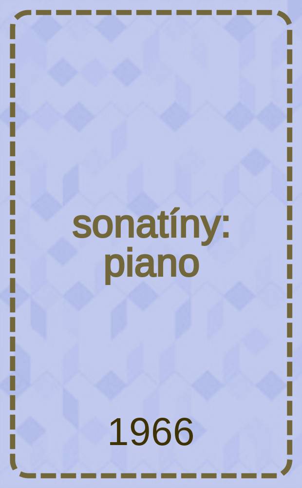3 sonat&iacute;ny : piano