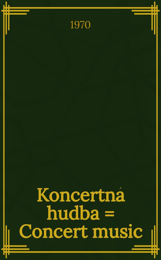 Koncertná hudba = Concert music