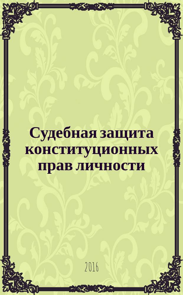 Судебная защита конституционных прав личности : учебно-методическое пособие