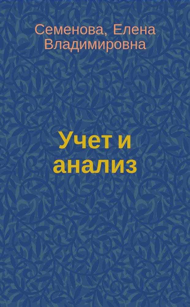 Учет и анализ : учебное пособие