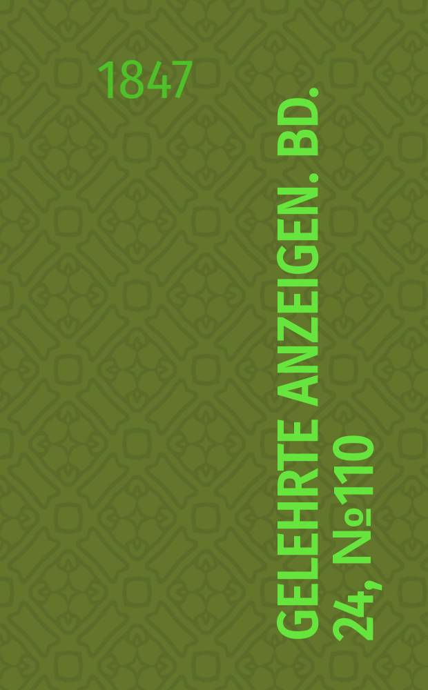 Gelehrte Anzeigen. Bd. 24, № 110