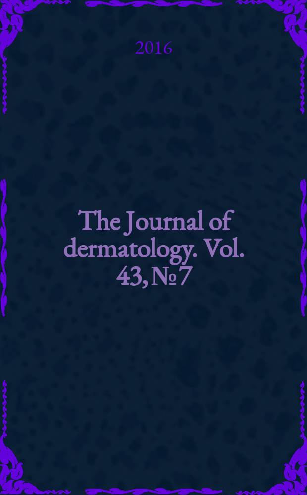 The Journal of dermatology. Vol. 43, № 7