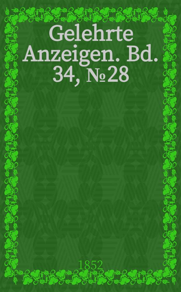 Gelehrte Anzeigen. Bd. 34, № 28