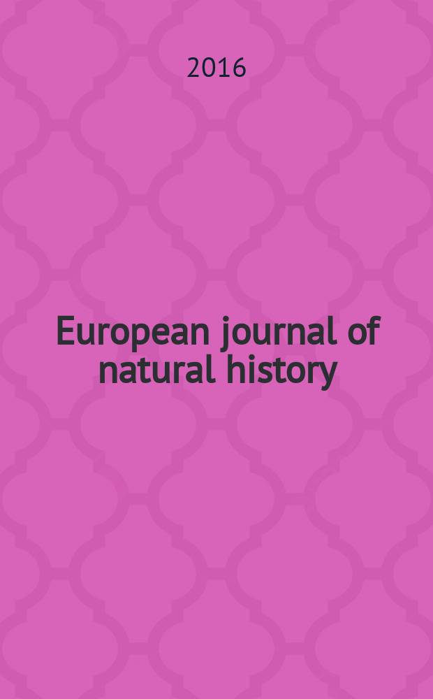 European journal of natural history : scientific journal. 2016, № 1