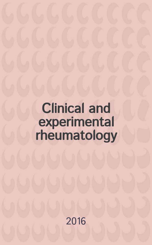 Clinical and experimental rheumatology : An Intern. j. of rheumatic a. connective tissue diseases. 2016 к vol. 34, № 2, suppl. 96