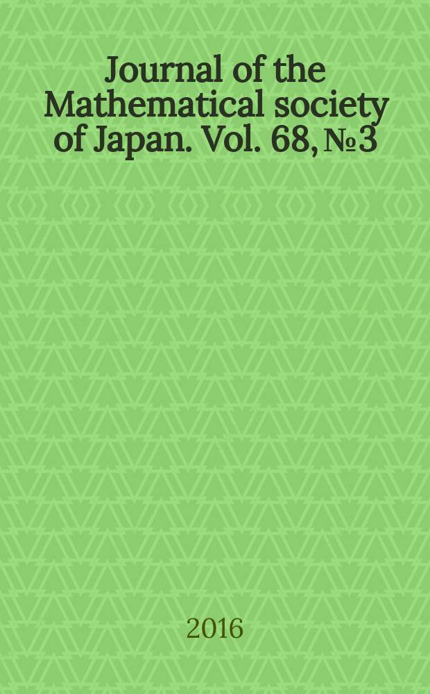 Journal of the Mathematical society of Japan. Vol. 68, № 3