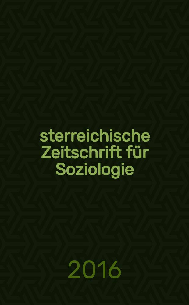Österreichische Zeitschrift für Soziologie : ÖZS. Jg. 41 2016, H. 2 : Bildhandeln und visuelle Politik = Воздействие изображения и визуальная политика
