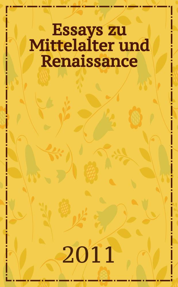 Essays zu Mittelalter und Renaissance = Очерки о Средневековье и Возрождении