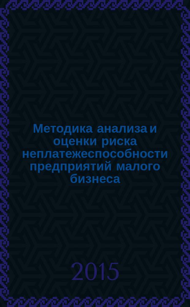 Методика анализа и оценки риска неплатежеспособности предприятий малого бизнеса : автореферат диссертации на соискание ученой степени кандидата экономических наук : специальность 08.00.12 <Бухгалтерский учет, статистика>