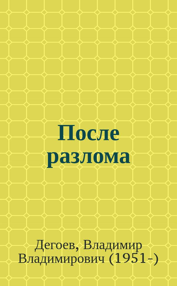 После разлома : исторические очерки