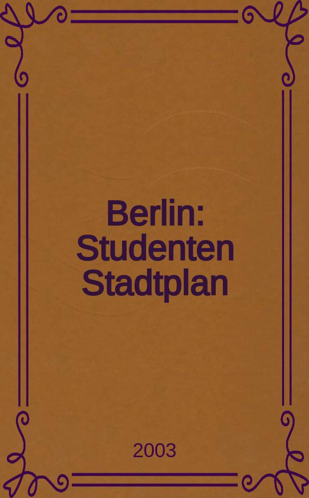 Berlin : Studenten Stadtplan