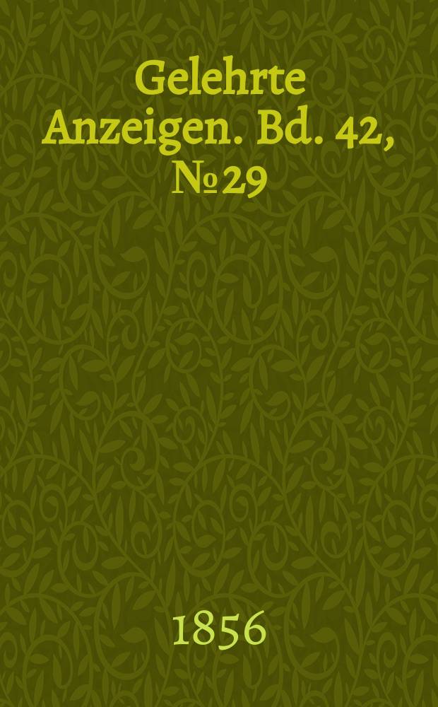 Gelehrte Anzeigen. Bd. 42, № 29