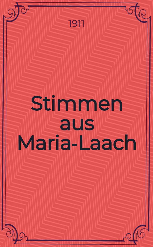 Stimmen aus Maria-Laach : katholische Blätter. Bd.80, [H.] 5