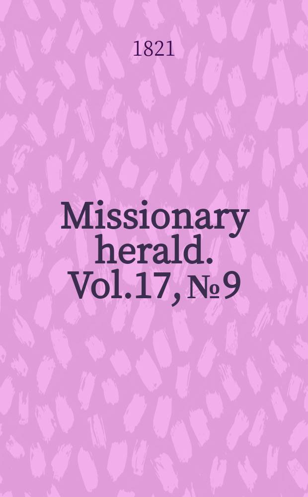 Missionary herald. Vol.17, № 9