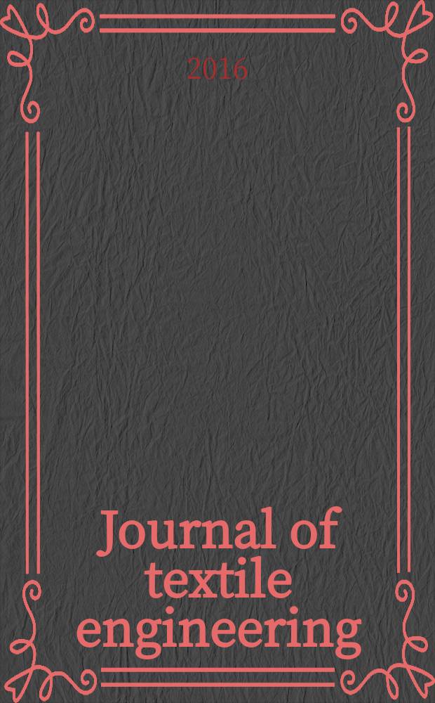 Journal of textile engineering : Retitled from "J. of the Textile machinery soc. of Japan". Vol. 62, № 3