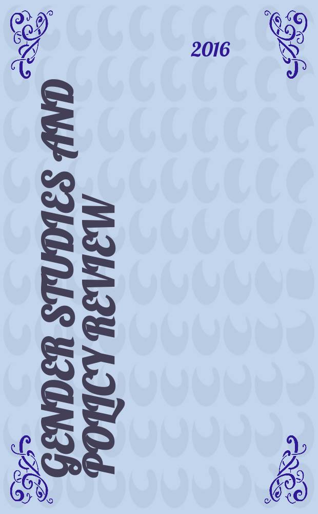 Gender studies and policy review : GSPR. Vol. 9