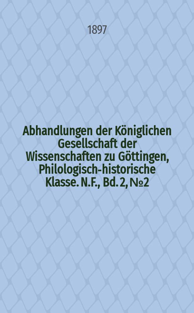 Abhandlungen der Königlichen Gesellschaft der Wissenschaften zu Göttingen, Philologisch-historische Klasse. N.F., Bd. 2, № 2 : 1897/1899. Das hebräische Fragment der Weisheit des Jesus Sirach = Еврейский фрагмент "Премудрости Иисуса сына Сирахова"