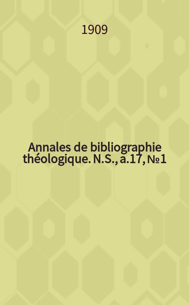 Annales de bibliographie théologique. N.S., a.17, № 1