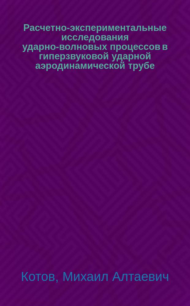 Расчетно-экспериментальные исследования ударно-волновых процессов в гиперзвуковой ударной аэродинамической трубе : автореферат диссертации на соискание ученой степени кандидата физико-математических наук : специальность 01.02.05 <Механика жидкости, газа и плазмы>