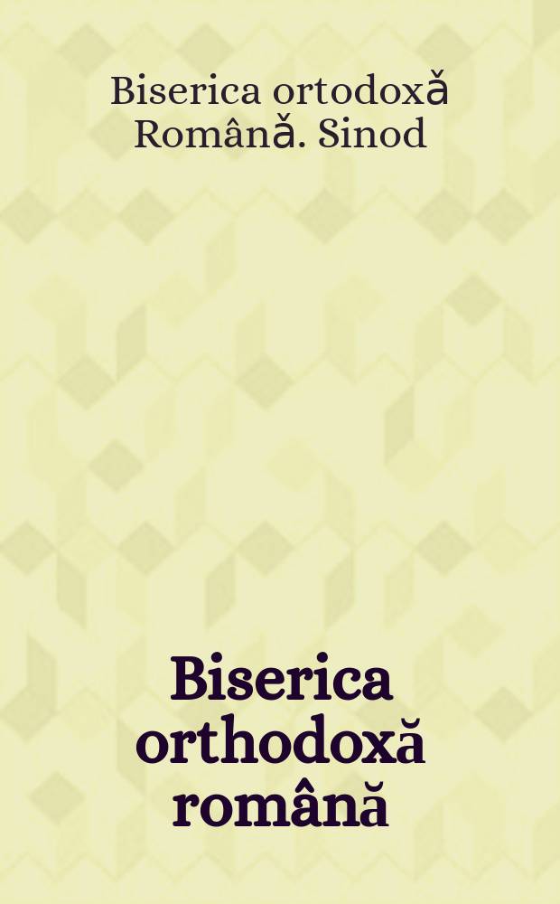 Biserica orthodoxă română : jurnalŭ periodicŭ eclesiasticŭ. Anul 20, № 11 : Desbaterile S-tuluĭ Sinod din sesiunea de toamnă, anul 1896