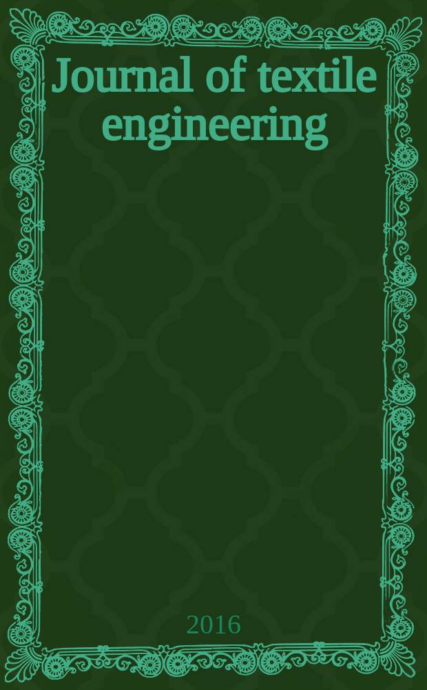 Journal of textile engineering : Retitled from "J. of the Textile machinery soc. of Japan". Vol. 62, № 5