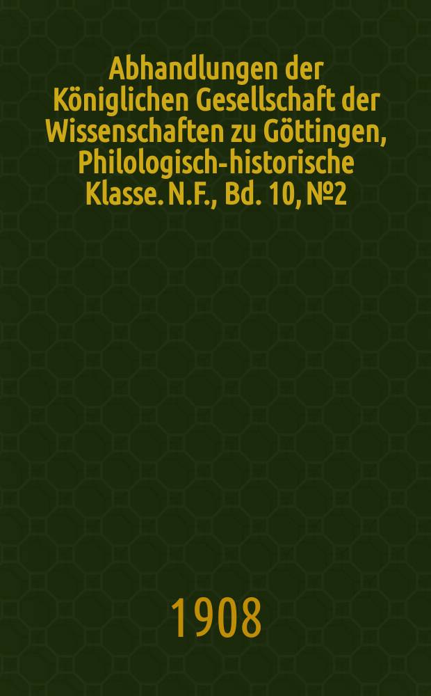 Abhandlungen der Königlichen Gesellschaft der Wissenschaften zu Göttingen, Philologisch-historische Klasse. N.F., Bd. 10, № 2 : Die syrischen Kanones der Synoden von Nicaea bis Chalcedon = Сирийские каноны Синода от Никеи до Халкидона