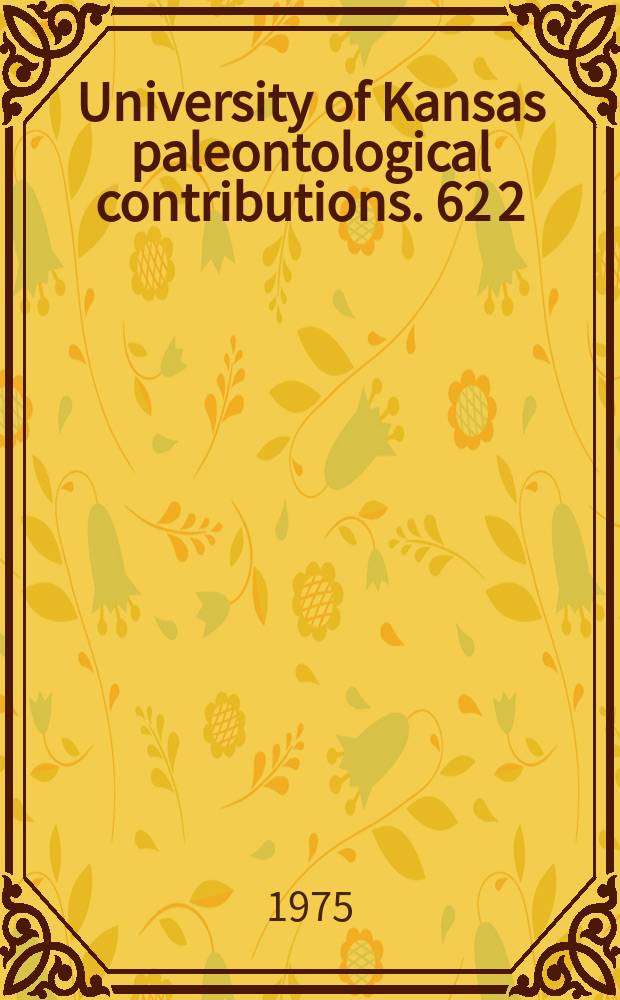 University of Kansas paleontological contributions. 62 [2] : Cenozoic planktonic foraminiferal zonation and characteristics of index forms