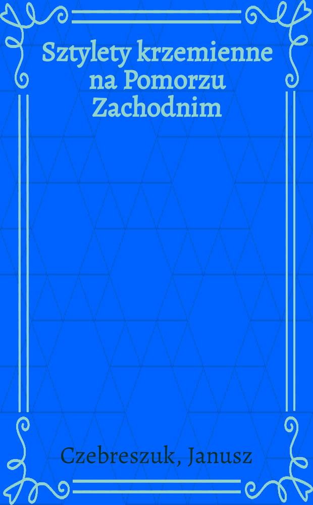 Sztylety krzemienne na Pomorzu Zachodnim = Кремневые ножи в Западном Поморье