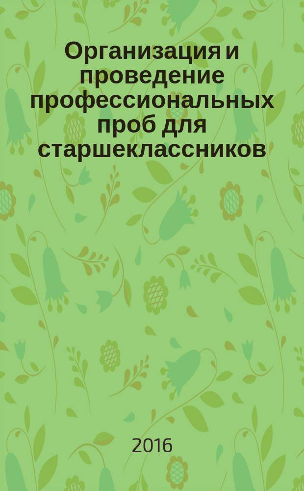 Организация и проведение профессиональных проб для старшеклассников : методические рекомендации