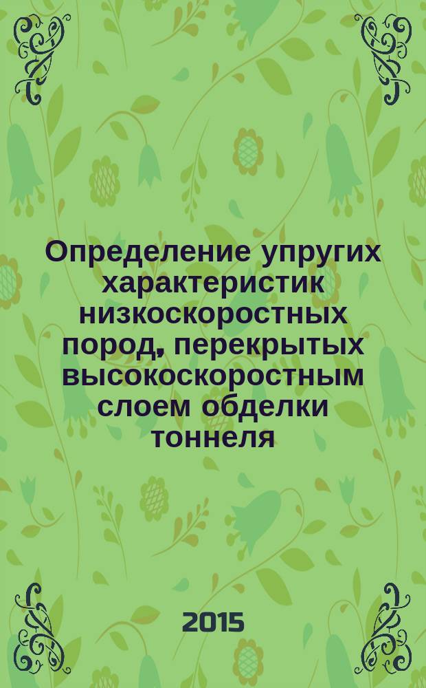 Определение упругих характеристик низкоскоростных пород, перекрытых высокоскоростным слоем обделки тоннеля, по материалам сейсморазведки : автореферат диссертации на соискание ученой степени кандидата геолого-минералогических наук : специальность 25.00.10 <Геофизика, геофизические методы поисков полезных ископаемых>