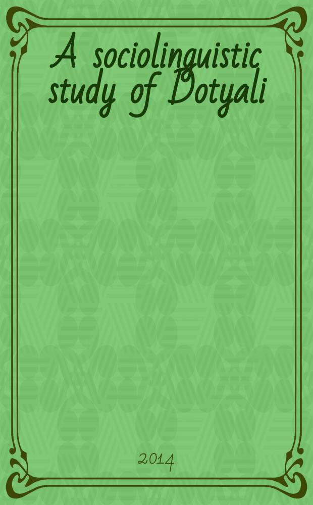 A sociolinguistic study of Dotyali