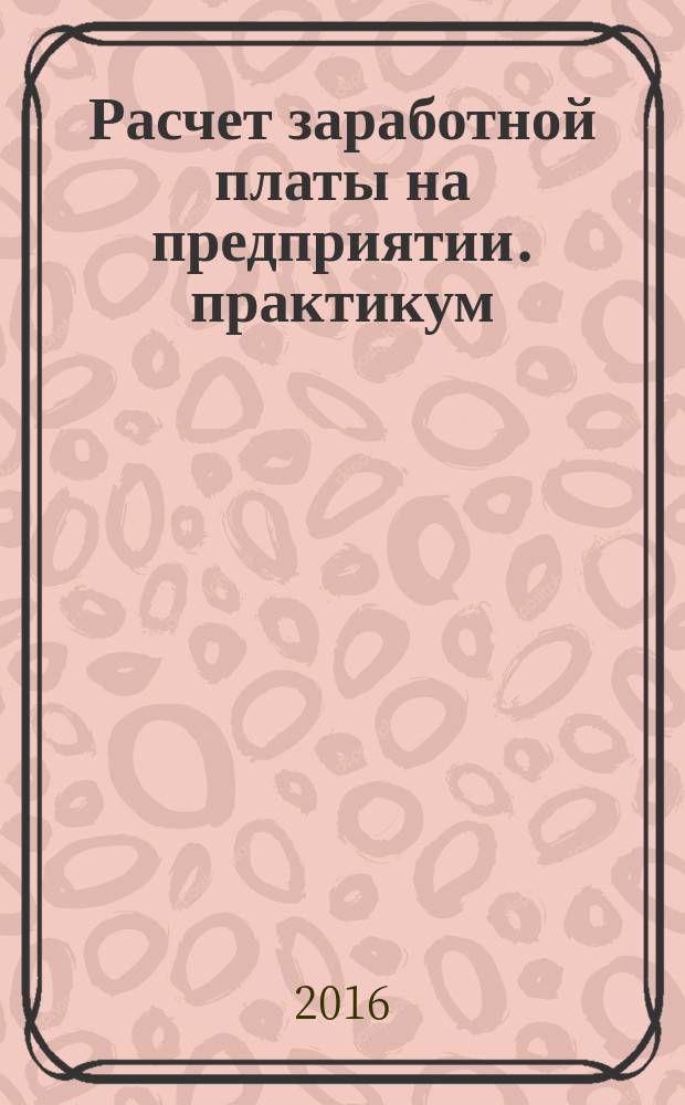 Расчет заработной платы на предприятии. практикум / М.А. Андрейчева и др.