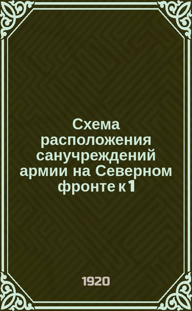 Схема расположения санучреждений армии на Северном фронте к 1/I-20