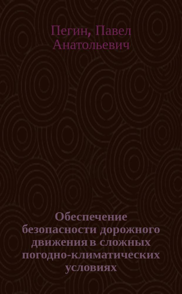 Обеспечение безопасности дорожного движения в сложных погодно-климатических условиях : монография
