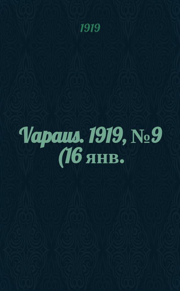 Vapaus. 1919, № 9 (16 янв.)