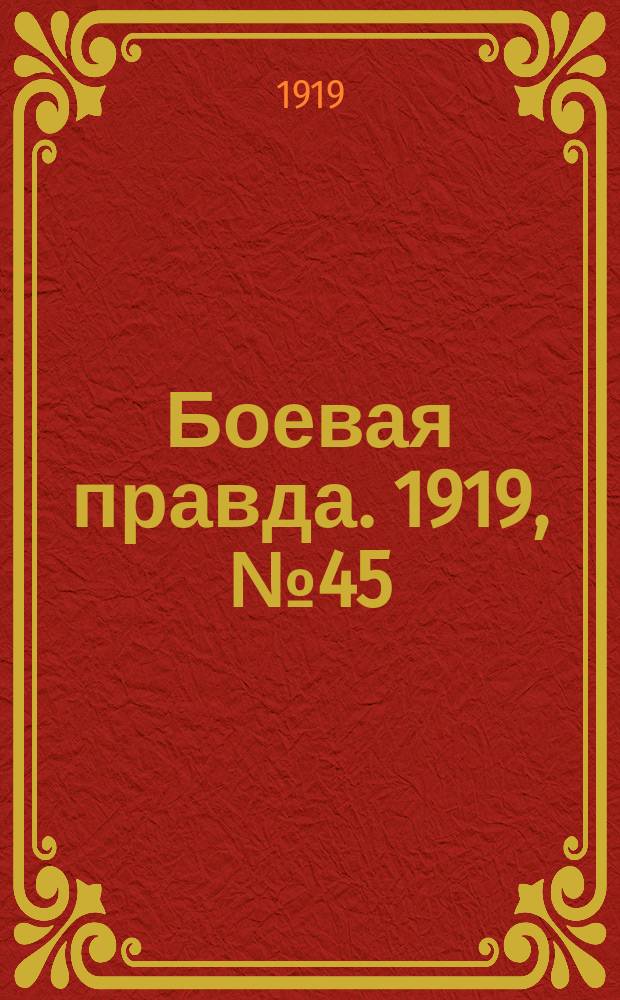 Боевая правда. 1919, № 45 (28 окт.)
