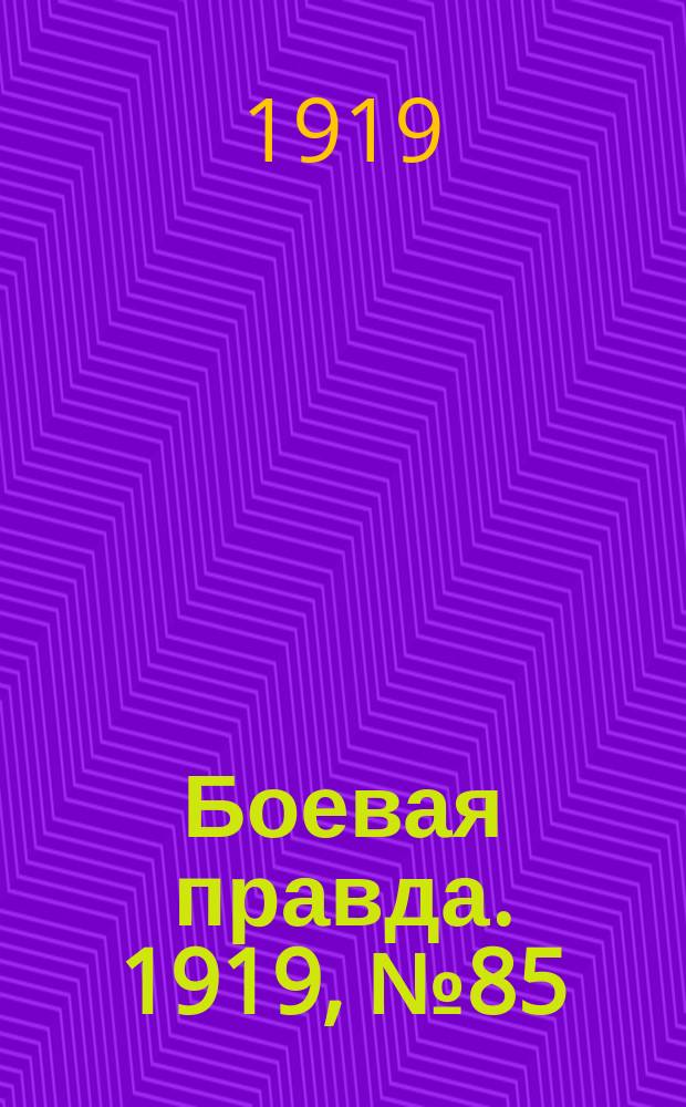 Боевая правда. 1919, № 85 (12 дек.)