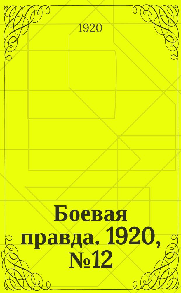 Боевая правда. 1920, № 12 (113) (17 янв.)