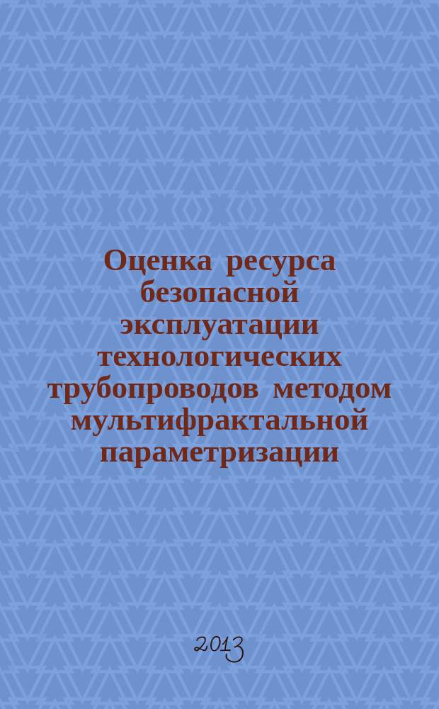 Оценка ресурса безопасной эксплуатации технологических трубопроводов методом мультифрактальной параметризации : автореферат диссертации на соискание ученой степени кандидата технических наук : специальность 05.26.03 <Пожарная и промышленная безопасность по отраслям>