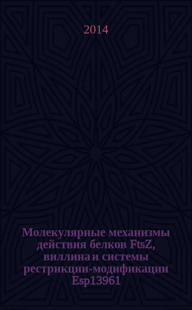 Молекулярные механизмы действия белков FtsZ, виллина и системы рестрикции-модификации Esp13961, исследованные флуоресцентными методами : автореферат диссертации на соискание ученой степени кандидата физико-математических наук : специальность 03.01.02 <Биофизика>