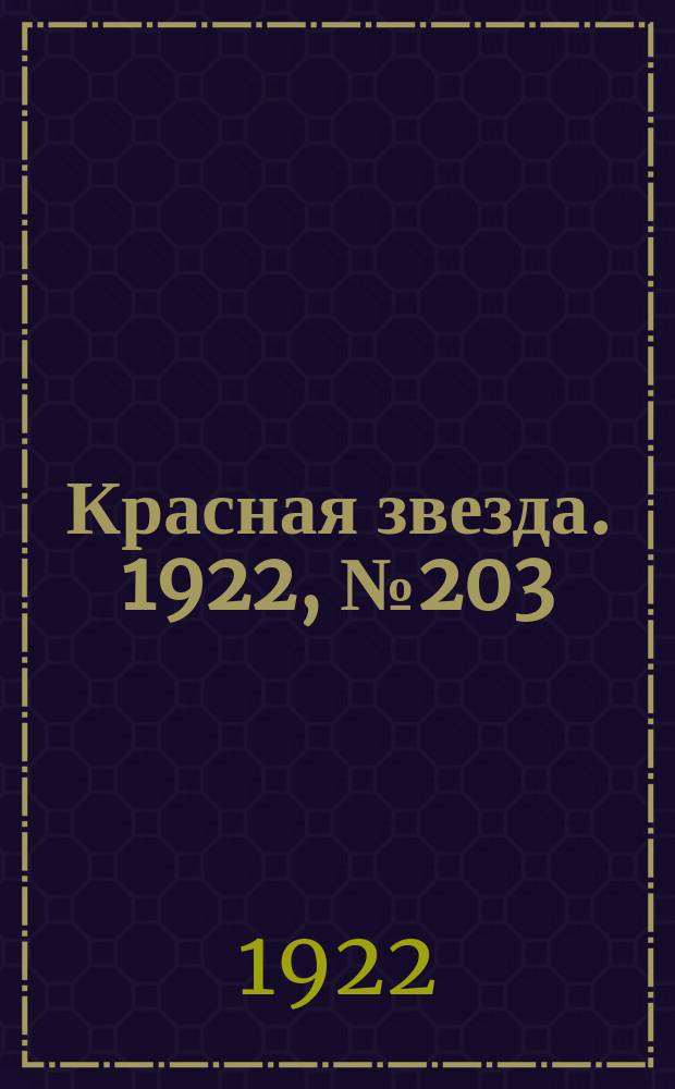 Красная звезда. 1922, № 203 (248) (31 окт.)