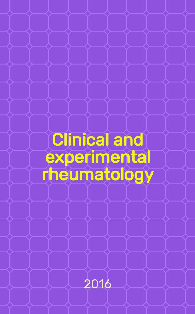 Clinical and experimental rheumatology : An Intern. j. of rheumatic a. connective tissue diseases. 2016 к vol. 34, № 6, suppl. 102 : Behçet's disease and other autoinflammatory conditions = Болезнь Бехчета и другие аутовоспалительные состояния.17-ая международная конференция, Италия , 15-17 сентября 2016.