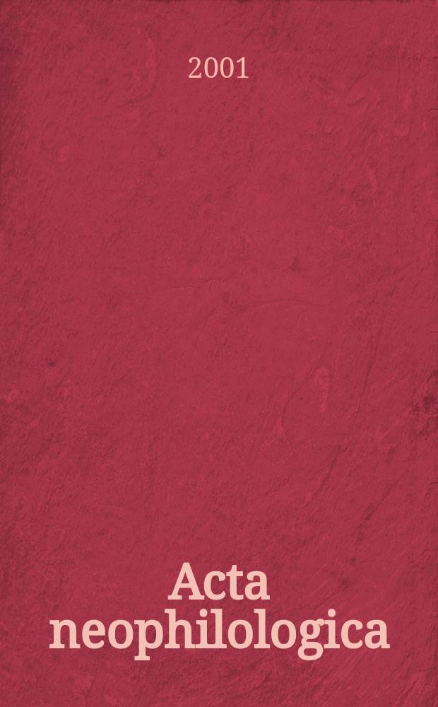 Acta neophilologica
