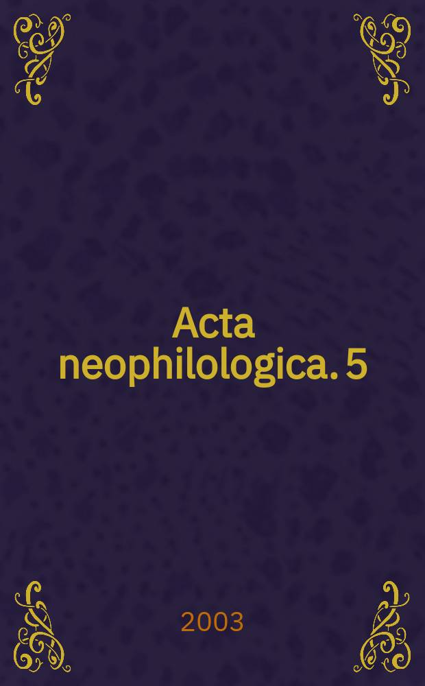 Acta neophilologica. 5
