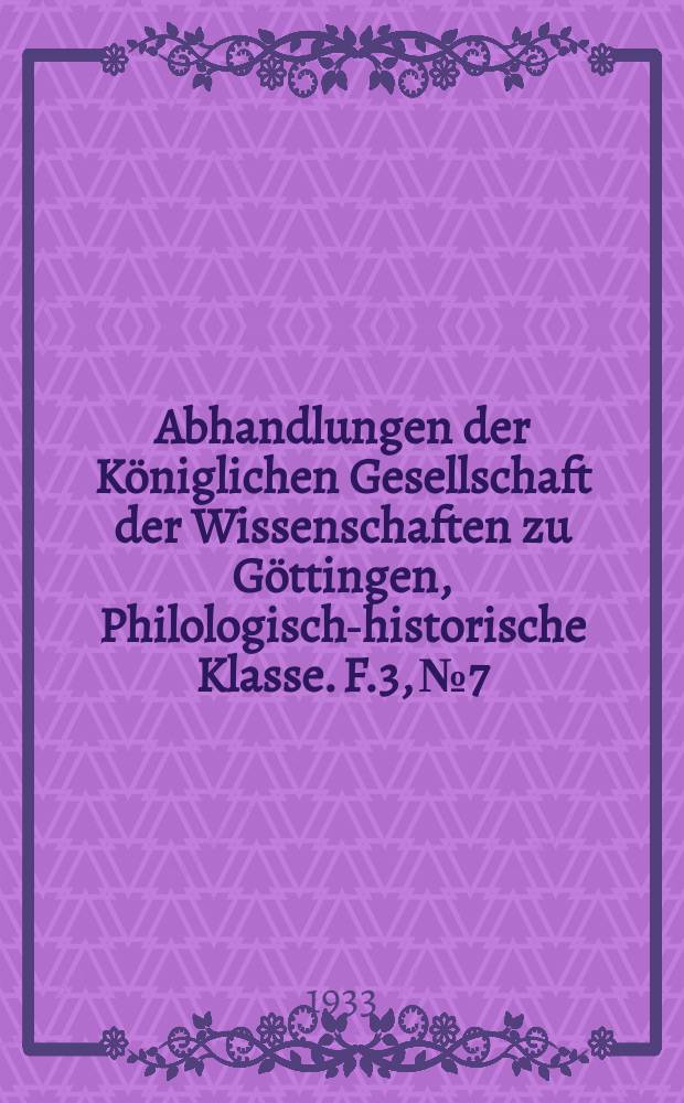 Abhandlungen der Königlichen Gesellschaft der Wissenschaften zu Göttingen, Philologisch-historische Klasse. F.3, № 7 : Eine altfranzösische moralisierende Bearbeitung des Liber de monstruosis hominibus Orientis aus Thomas von Cantimpré, De naturis rerum = Старофранцузская нравоучительная обработка "Книги о чудовищных людях Востока" из труда "О природе вещей" Томаса де Кантимпре