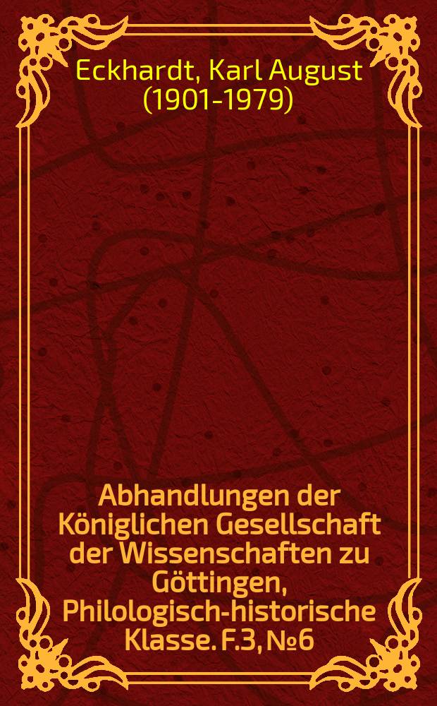 Abhandlungen der Königlichen Gesellschaft der Wissenschaften zu Göttingen, Philologisch-historische Klasse. F.3, № 6 : Rechtsbücherstudien = Исследование книг по праву